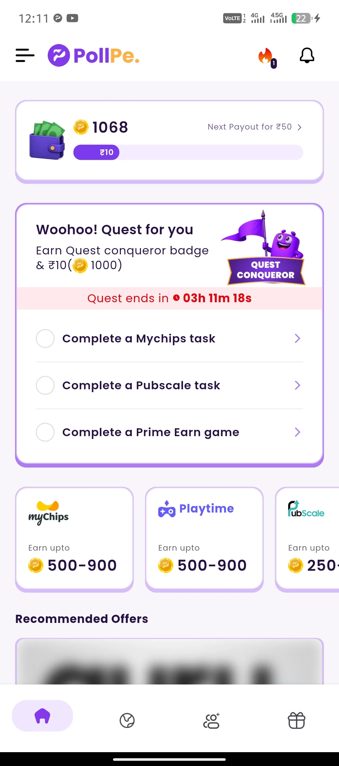 pollpe India app home Screen